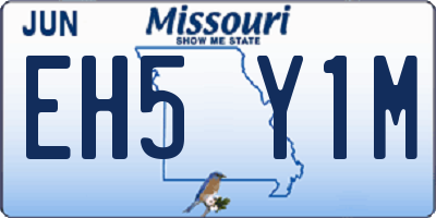 MO license plate EH5Y1M
