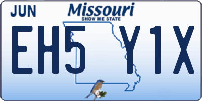 MO license plate EH5Y1X