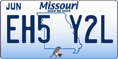MO license plate EH5Y2L