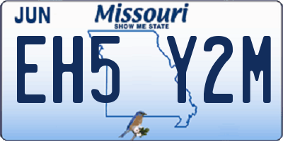 MO license plate EH5Y2M