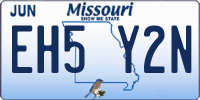 MO license plate EH5Y2N