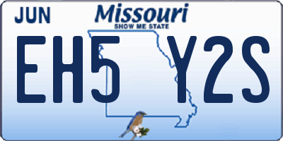 MO license plate EH5Y2S