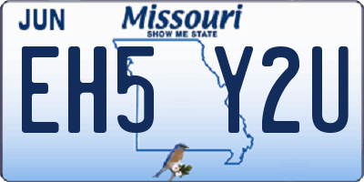 MO license plate EH5Y2U