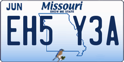 MO license plate EH5Y3A