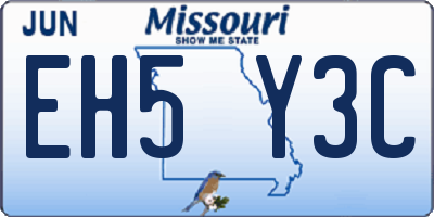 MO license plate EH5Y3C