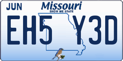 MO license plate EH5Y3D