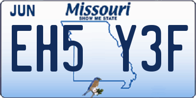 MO license plate EH5Y3F