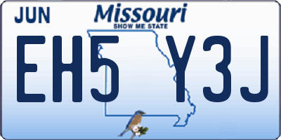 MO license plate EH5Y3J