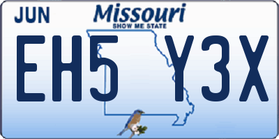 MO license plate EH5Y3X