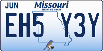 MO license plate EH5Y3Y