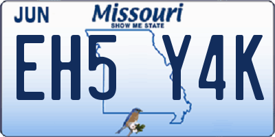 MO license plate EH5Y4K
