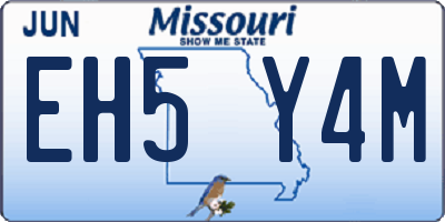 MO license plate EH5Y4M