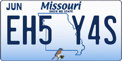 MO license plate EH5Y4S
