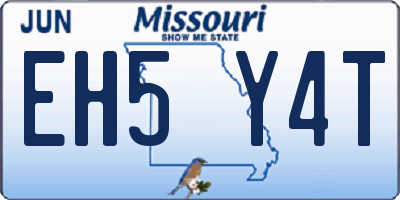 MO license plate EH5Y4T