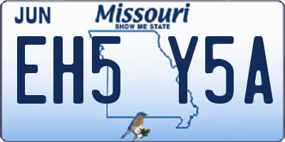 MO license plate EH5Y5A