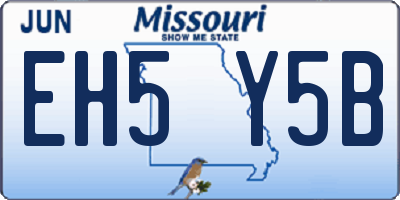 MO license plate EH5Y5B