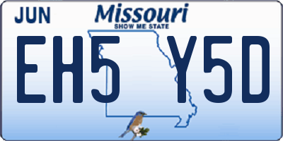 MO license plate EH5Y5D