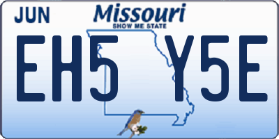 MO license plate EH5Y5E