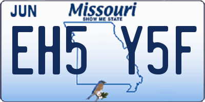 MO license plate EH5Y5F