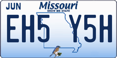 MO license plate EH5Y5H