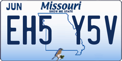 MO license plate EH5Y5V