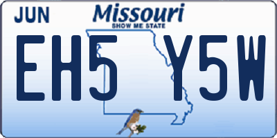 MO license plate EH5Y5W