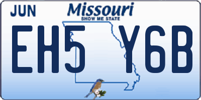 MO license plate EH5Y6B