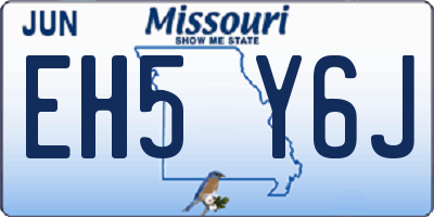 MO license plate EH5Y6J