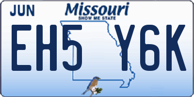 MO license plate EH5Y6K