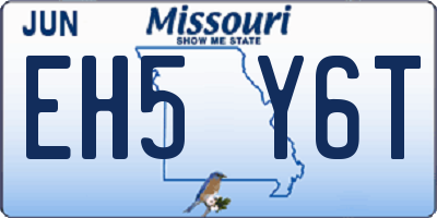 MO license plate EH5Y6T