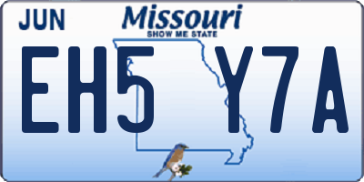 MO license plate EH5Y7A