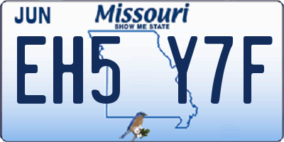 MO license plate EH5Y7F