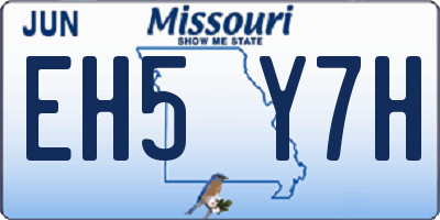 MO license plate EH5Y7H