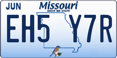 MO license plate EH5Y7R