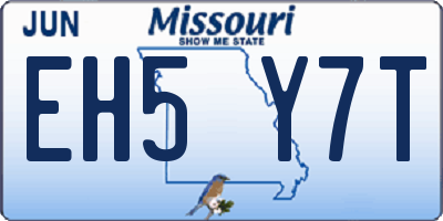 MO license plate EH5Y7T
