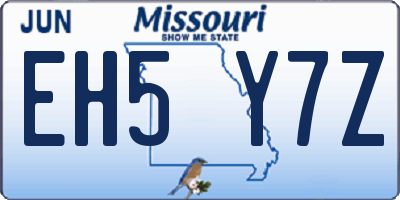 MO license plate EH5Y7Z
