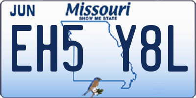 MO license plate EH5Y8L