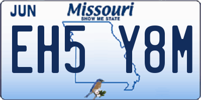 MO license plate EH5Y8M