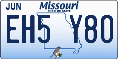 MO license plate EH5Y8O