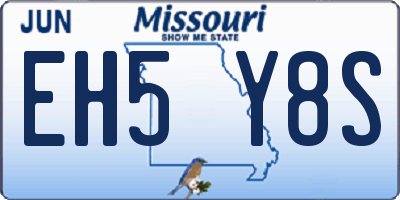 MO license plate EH5Y8S