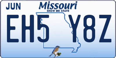 MO license plate EH5Y8Z