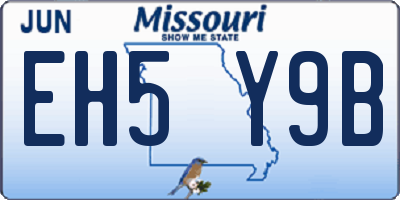 MO license plate EH5Y9B