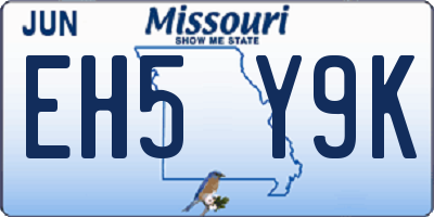MO license plate EH5Y9K