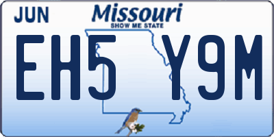 MO license plate EH5Y9M