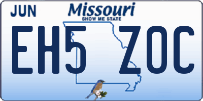 MO license plate EH5Z0C