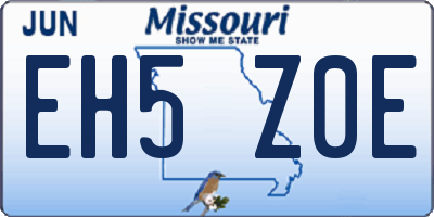 MO license plate EH5Z0E