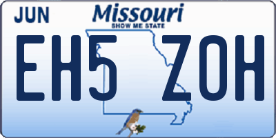 MO license plate EH5Z0H