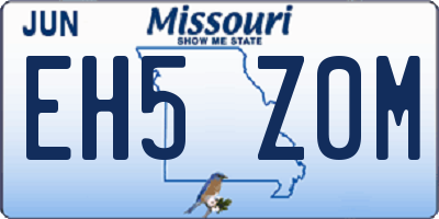 MO license plate EH5Z0M