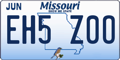 MO license plate EH5Z0O