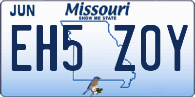 MO license plate EH5Z0Y